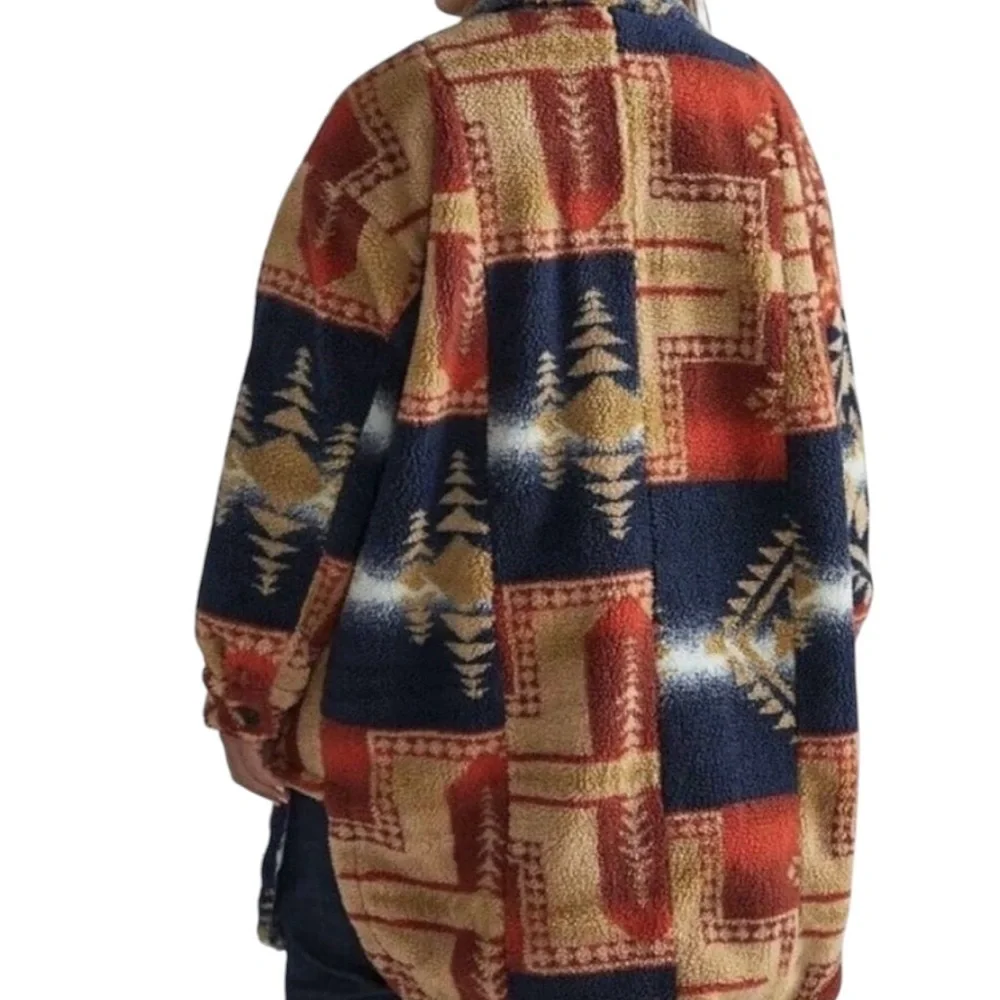 Women’s Anthropologie Pilcro Sherpa  Multicolor Patterned Coat